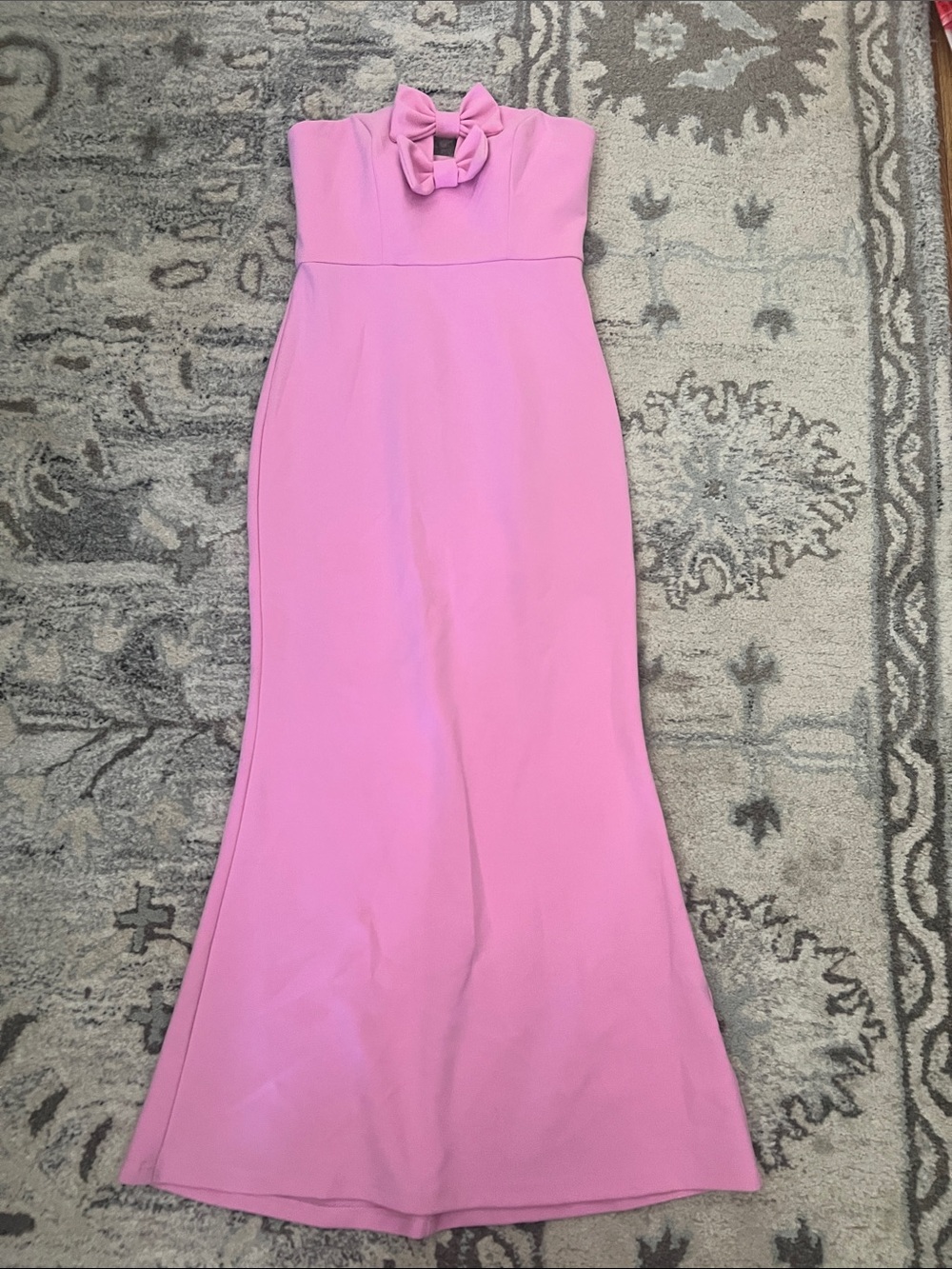 Petal & Pup Strapless Pink Bow-Front Mermaid Gown